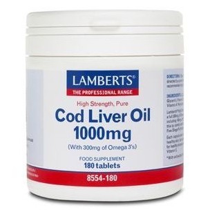 Lamberts Aceite Hígado de Bacalao (180 cáp. de 1.000 mg) 