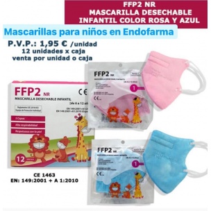 Mascarilla desechable infantil FFP2 NR ( 1 unid)